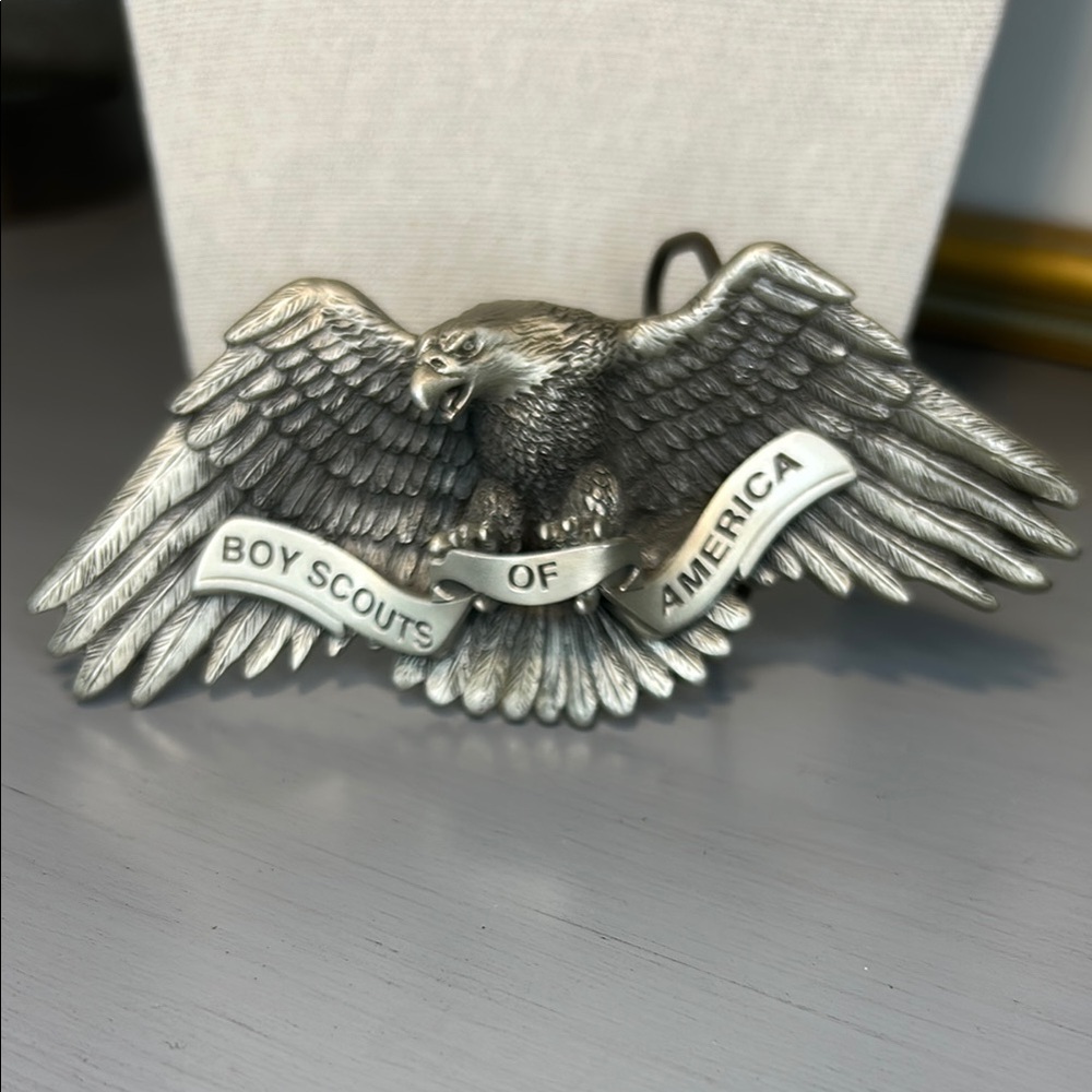 Boy Scouts of America Solid Fine Pewter 2000 American Eagle Belt Buckle
